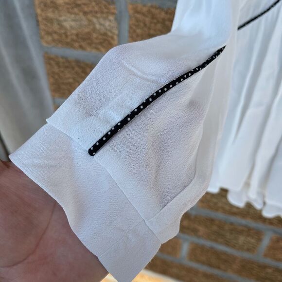 Muche et Muchette 1339b brandy pipped blouse medium - Picture 7 of 10